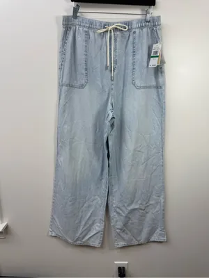 Michael Kors Light Blue Wide-Leg Drawstring Jeans size L thumbnail 3