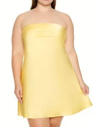 yellow satin dress thumbnail 1