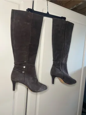 Y2K Antonio Melani Brown Suede Knee High Heeled Boots thumbnail 5