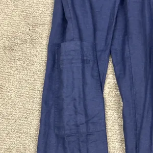 J Jill Pants Womens 12 Tall Linen Wide Leg Stretch Waist Casual Blue Belted thumbnail 5