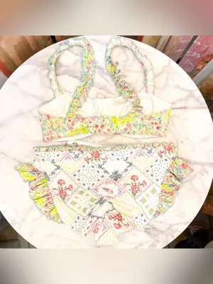 LoveShackFancy Annika Ruffle Bikini Daydream Multi Small NWT thumbnail 8