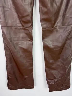NWT Revice Denim 909 High Street Faux Leather Pants Cognac Brown Size 29 NEW thumbnail 10