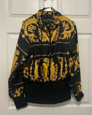 Y2K Rocawear Black and Gold Patterned Jacket thumbnail 1