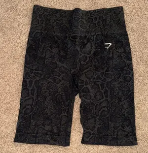 Gymshark Black Snake Print Bike Shorts thumbnail 1