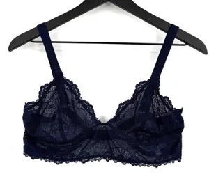 INTIMATELY FREE PEOPLE Let Me Kiss You Soft Bra Navy Blue L thumbnail 1