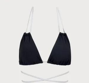 Berlook Contrast Triangle Halter Bikini Top and Contrast Tie Bikini Bottom 43 thumbnail 9
