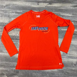 Under Armour Fast Pitch Women's Red Long Sleeve Athletic Top thumbnail 3