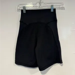 Aerie ribbed Black High-Waisted Shorts‎ thumbnail 4