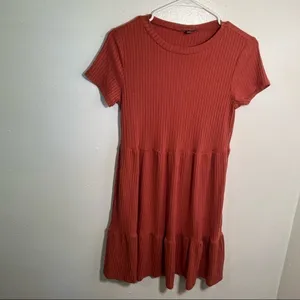 Lily Rose Women's Size Small T-Shirt‎ Dress Crewneck Short Sleeve Ribbed Tiered thumbnail 3