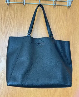 Tory Burch Black Leather Tote Bag thumbnail 1