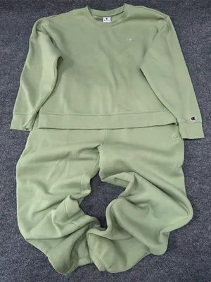 Champion Olive Green Track Sweatshirt and Joggers Set thumbnail 2