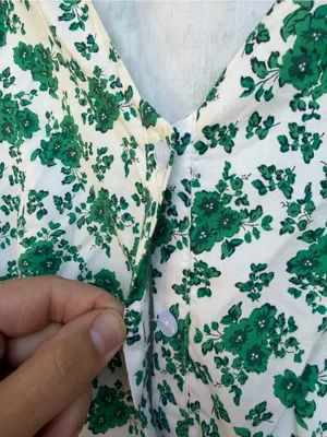 Tuckernuck Hyacinth House Irenea Midi Dress Green Floral Ruffle Puff Sleeve Lrg thumbnail 9