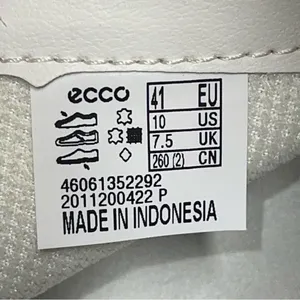 Ecco Perforated White Leather Women's Sneakers Size 10M thumbnail 3