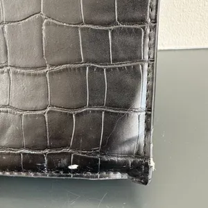 BEIS Large Work Tote Black Crocodile 14.5” x 11” Vegan Leather Zip Closure thumbnail 4