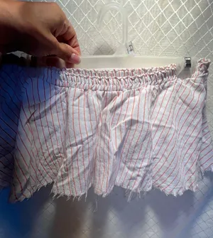2 PCS Outfit ~off Shoulder Top & Pants Striped thumbnail 6
