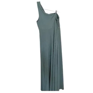Birdy Grey Kira Crepe One‎ Shoulder See Glass Green Side Slit Maxi Dress thumbnail 4