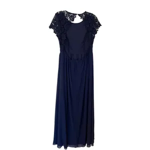 Lulu's Lace Open Back Maxi Dress Gown Navy Blue Size Medium thumbnail 2
