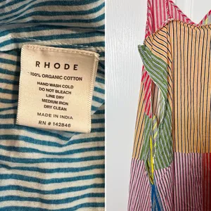 RHODE Nadia Maxi Dress Multi Stripe Patchwork Cotton Size 0 NWT thumbnail 8