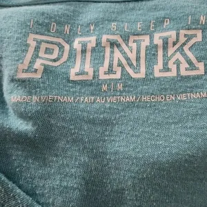 PINK Victoria's Secret Long Sleeve Sleep Shirt - Size Medium, Blue thumbnail 2
