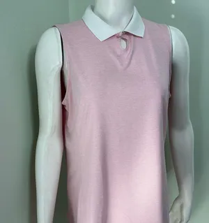 Vineyard Vines Palmero Sleeveless Keyhole Golf Polo Pink Cloud Heather Medium thumbnail 10