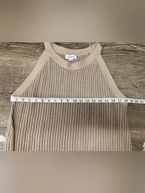 Summersalt Crochet High Neck Dress / Swim Cover‎ Up Open Knit Natural size xl thumbnail 6