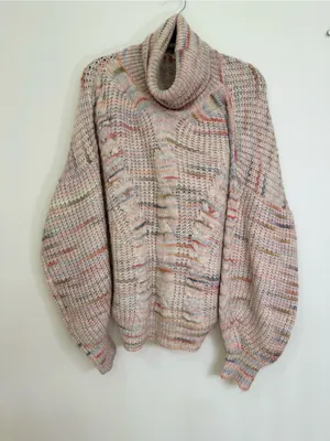 FATE Cozy Multicolor Turtleneck Knit Sweater - Women Size thumbnail 1
