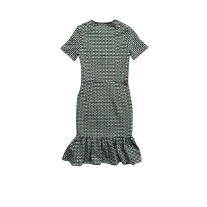 Opening Ceremony Womens Striped Short Sleeve Sheath Dress Green Ruffle Small‎ thumbnail 6