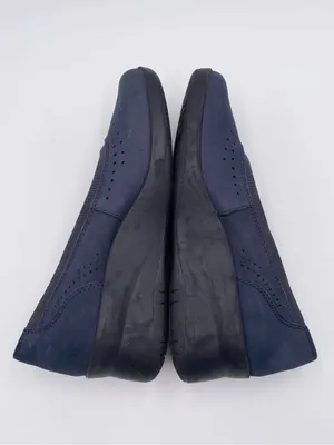 Clarks Collection Suttyn Kaylie Slip-On Shoes Size 7 Navy Blue Nubuck Leather thumbnail 7