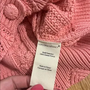 LoveShackFancy Anselma Cardigan in Powder Blush Sz L thumbnail 4