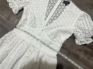 BARDOT Eyelet Puff Sleeve Midi Dress thumbnail 8