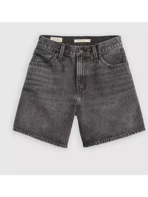 New Levi's Size 26 Premium High Rise Baggy Women's Shorts My Phone Black thumbnail 4