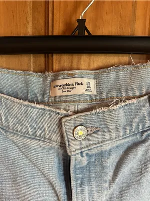 Abercrombie & Fitch Light Blue Denim Cutoff Shorts Size 34 14 low rise 90s thumbnail 3