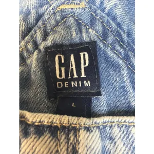 GAP NWT Denim Shortall Overalls with Washwell - Light Wash - Size L thumbnail 3