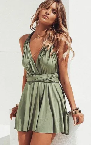 Green Infinity Mini Dress thumbnail 1