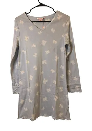 Victoria's Secret Baby Blue Angel Clouds Long Sleeve Nightgown Women Sz S thumbnail 1