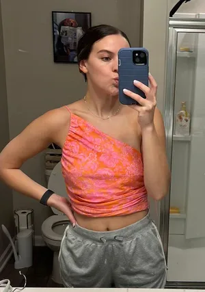 ZARA One shoulder Floral Crop Top thumbnail 1