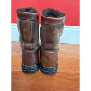 UGG Sunburst Tall Boots Womens Brown Leather Suede‎ Shearling Lined 8 thumbnail 2