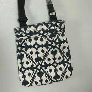 KAVU Small Crossbody Bag Black Blue White Geometric Print Adjustable Strap thumbnail 5
