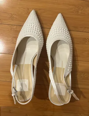 Dolce Vita White Embellished Pointed Toe Slingback Heels thumbnail 1
