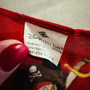 Disney Cruise Line Pirates of the‎ Caribbean Red Bandana Mickey Pirate Scarf thumbnail 3