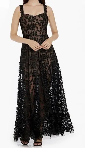 Dress The‎ Population - Anabel Gown Black Nude Medium thumbnail 1