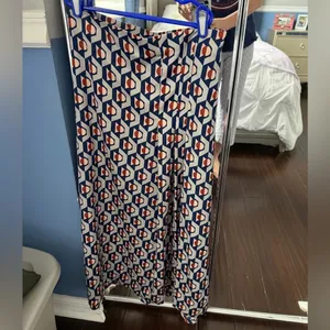 Zara Geometric Blue Patterned Women's Midi Skirt thumbnail 3