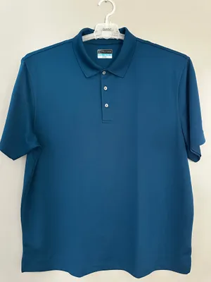 PGA TOUR Men’s Polo Shirt XXL Teal Blue Airflux Performance Golf Polo thumbnail 1