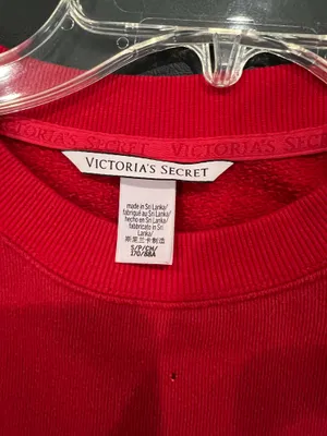 Victoria's Secret red crewneck sweatshirt with small white speckles, size S thumbnail 4