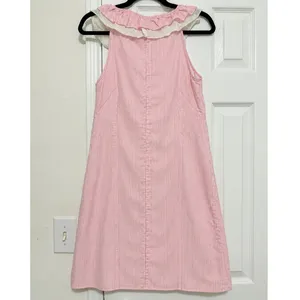 Lilly Pulitzer Pink Stripe Ruffle Shift Dress Cotton Sleeveless Preppy Size 2 thumbnail 4