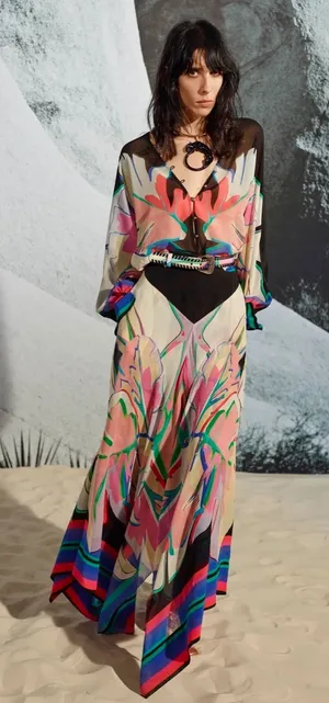 NWT Roberto Cavalli Resortwear Gonna Assymetrical Silk Maxi Skirt US 6 thumbnail 1