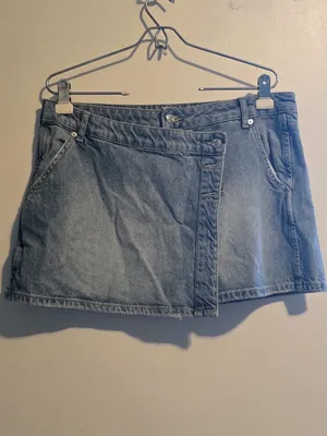 Free People Light Wash Denim Skirt thumbnail 4