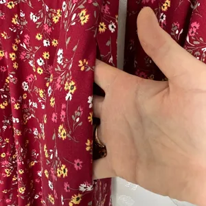 Stilletto's Size-L Dress Burgundy Mini Floral‎ Ballon Sleeves Pockets thumbnail 9