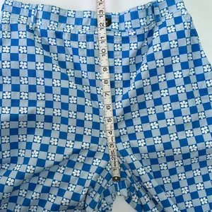 Wild fable pull on wide leg high rise pants retro blue white check with flowers thumbnail 11