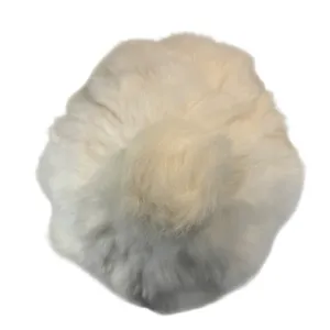 Vintage Rabbit Fur Hat Pom Beanie Cap Cream White Winter Ski Glam Y2K Luxe Fuzzy thumbnail 11